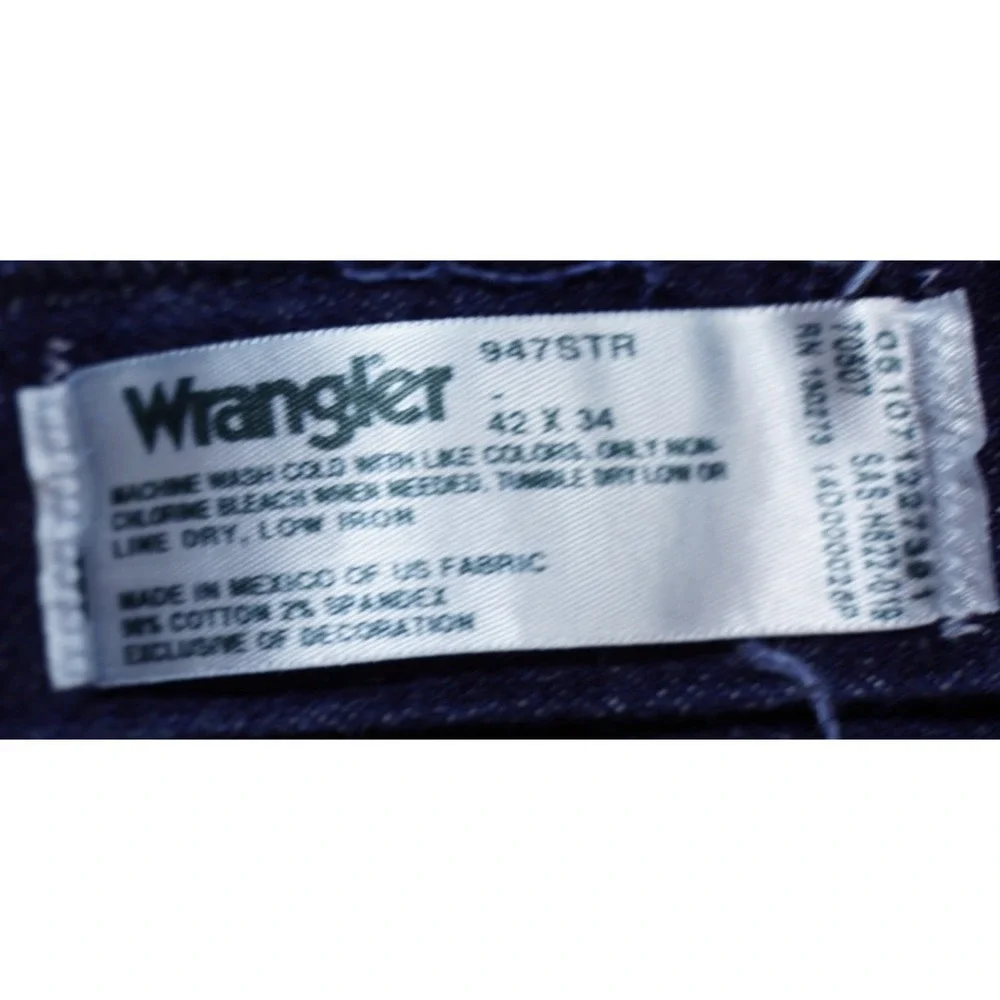 Wrangler 947 STR Indigo Denim Jeans in a Men's 42x34 Western Rodeo